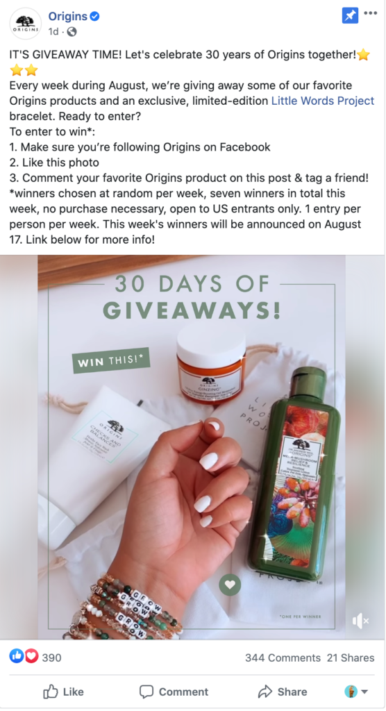 beauty salons giveaway contest Facebook post