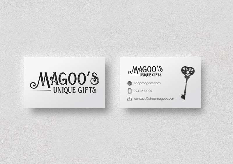 Magoo's Unique Gifts business cards