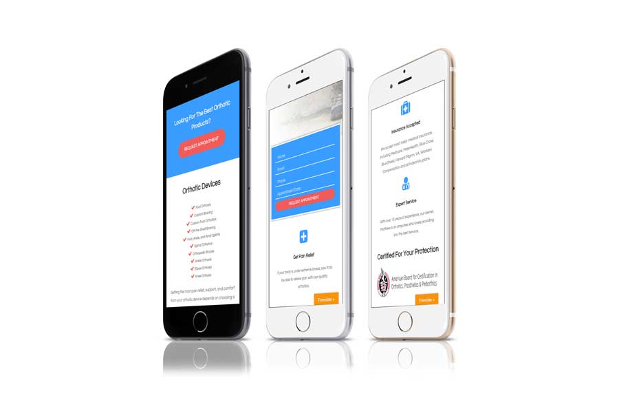 Precision Orthotic & Prosthetic Mobile Website