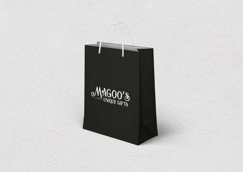 Magoo's Unique Gifts shopping bag design